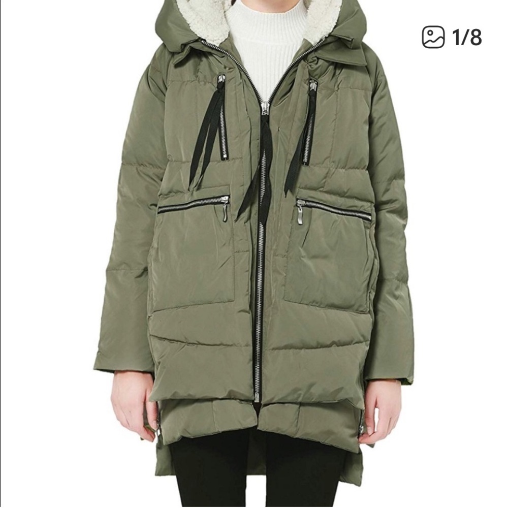 Viral Orolay Women's Thick Down Jacket coat $200 utility puffer casual spring - Picture 15 of 16